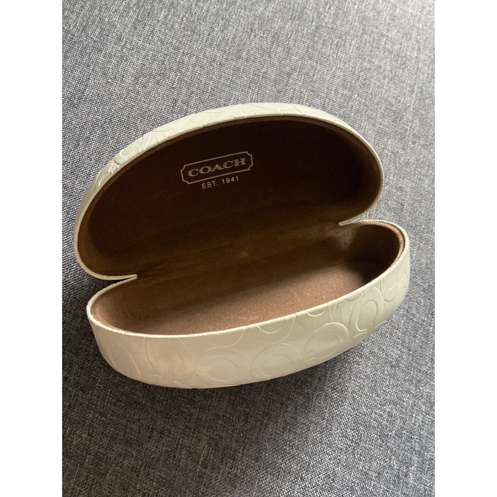 Coach Glasses Sunglasses Hard shell Storage Case Tan Cream